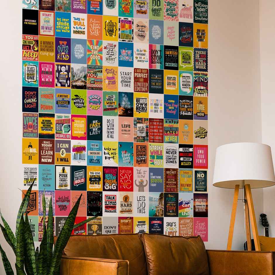 Paper Plane Design Motivational Wall Posters Collage | Set of 120 | (4 Inch x 6 Inch) D1