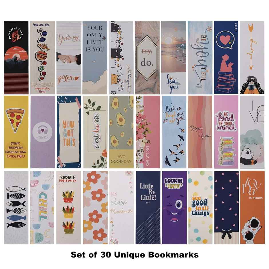 Papboo Set Of 30 Unique Designer Bookmarks( Size - 6 * 2 Inches)