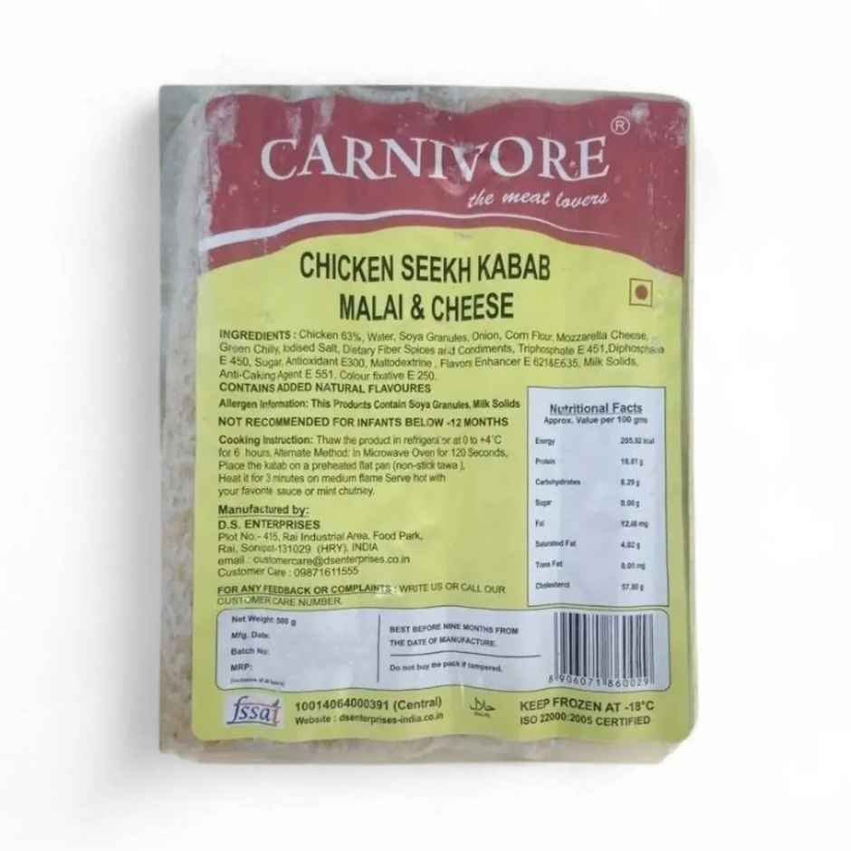 Carnivore Chicken Seekh Kabab Malai & Cheese