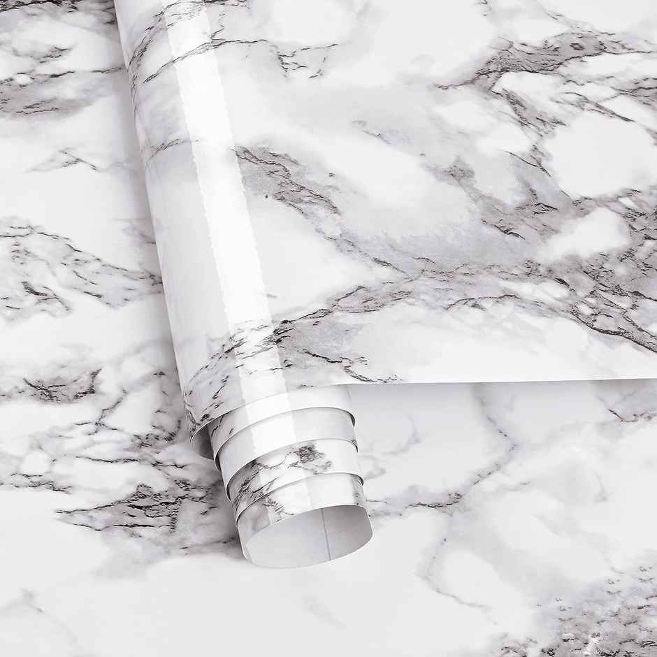 Perpetual Marble Stickers | DIY Peel & Stick Waterproof Wallpaper | 60x200Cm | White