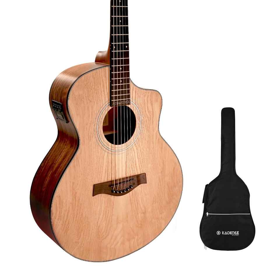 Kadence Guitar Semi Acoustica Series Ash Wood Guitar with EQ | Bag & Learning Plan | A06EQN