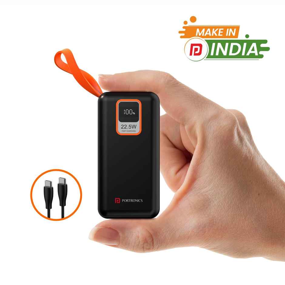 Portronics Ampbox 10K 10000 mAh Power Bank With 22.5W Fast Charging(Black)