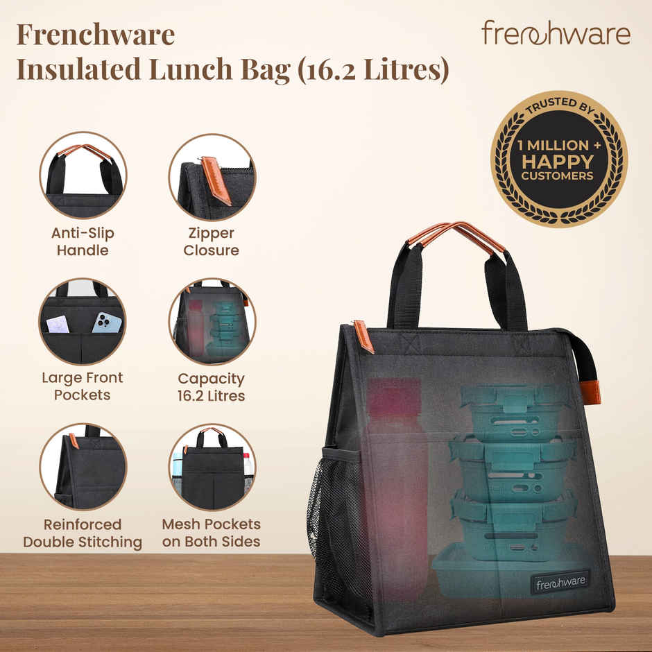 Frenchware Insulated Lunch Bag | Black