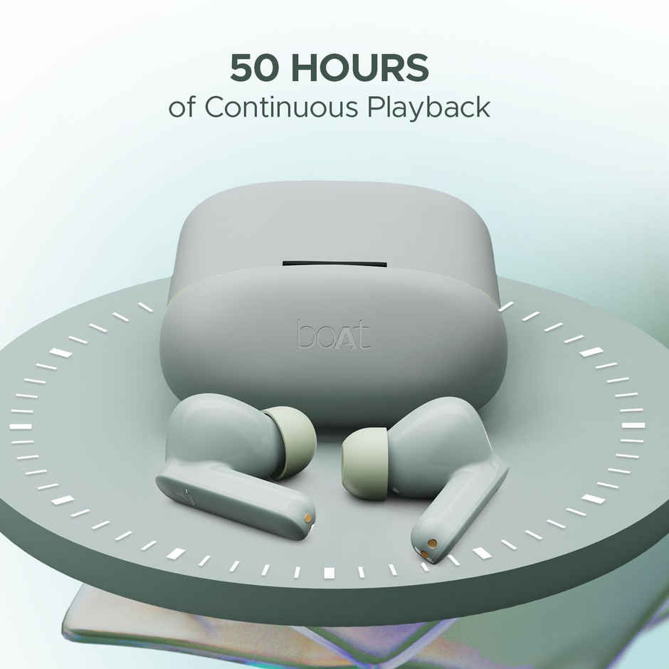 boAt Airdopes Ultra Plus TWS Earbuds With 50 Hrs Playback, 4-mic Enx Technology(Olive Slate)