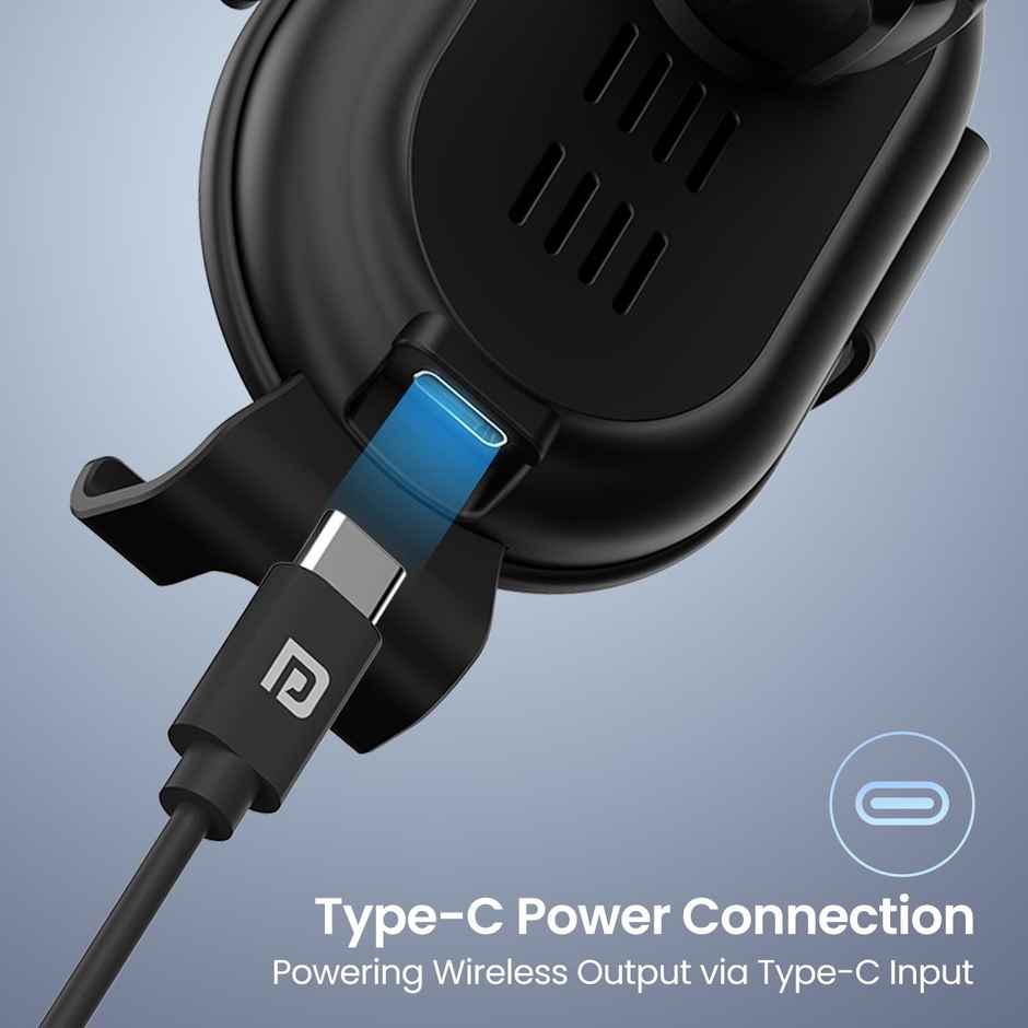 Portronics Charge Clamp 4 Wireless Car Charger with 15 Watts Fast Charging(Black)
