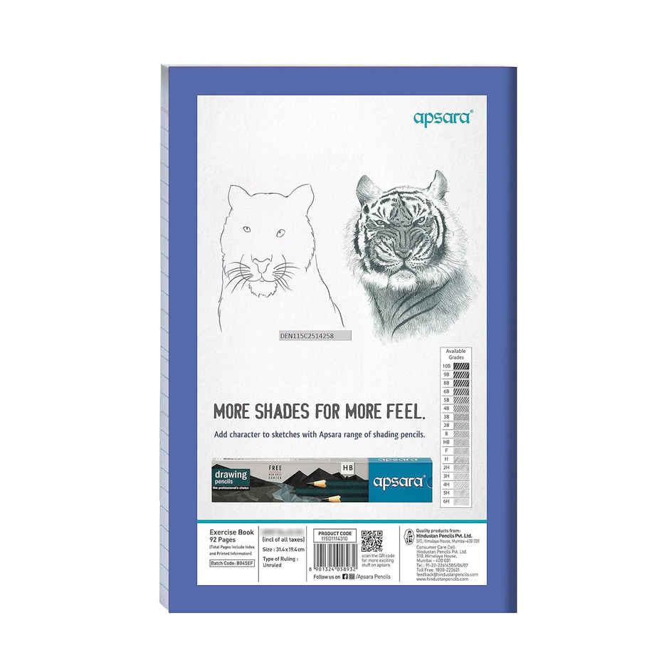 Apsara Ultralong (King Size) Longbook unruled (31.4 x 19.4 cm, 92 Pages)