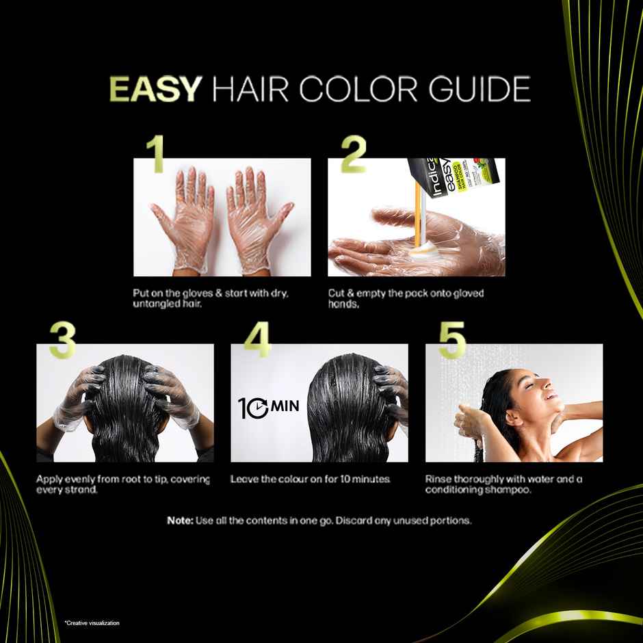 Indica Easy Do-It-Yourself Dark Brown Hair Color with 5 Herbal Extracts and 100% Ammonia Free Long Lasting Formula