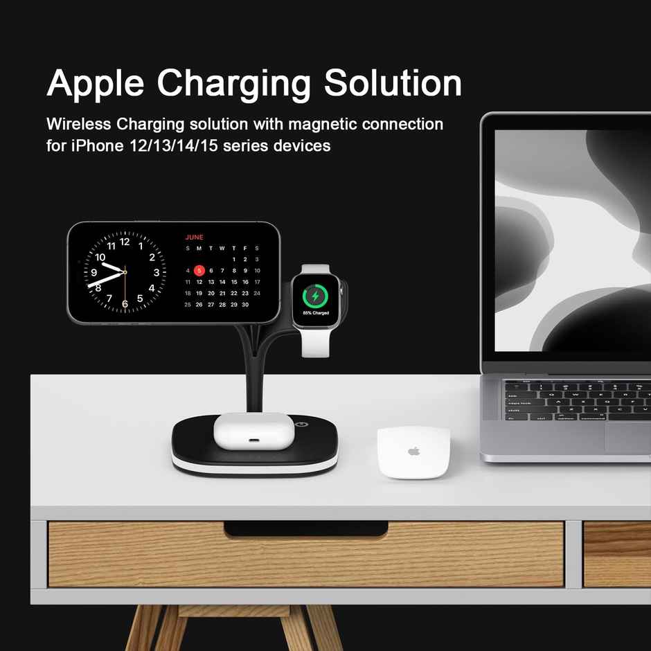 Unigen MAGTEC 500 23W 5 in 1 Mag-Safe Charging Station | For Apple watch, Phones & Earbuds | Black