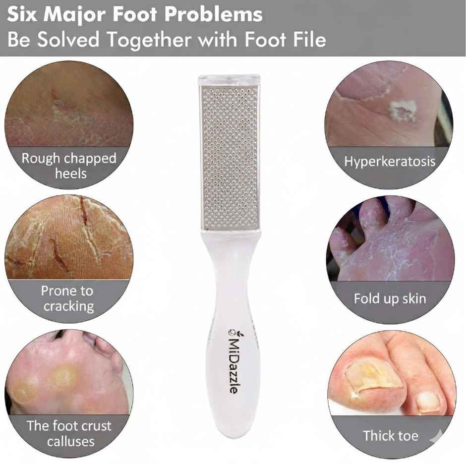 Midazzle 2in1 Foot Scrubber, Filer and Callus Remover - Crystal |MIFF5206