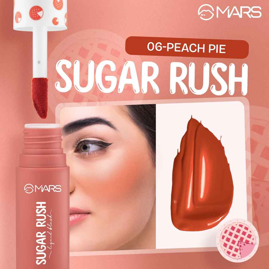 MARS Cosmetics Sugar Rush Liquid Blush (4.5ml) (06-PEACH PIE)