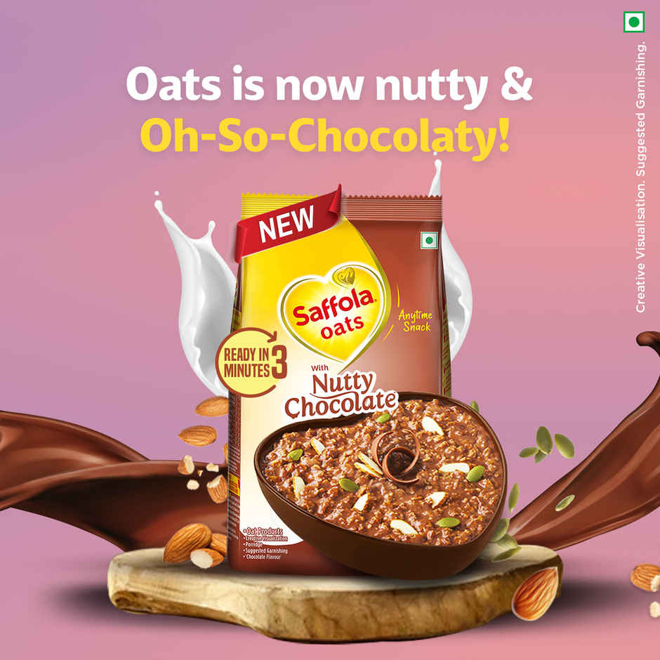 Saffola Oats with Nutty Chocolate, Healthy & Tasty, Anytime Snack