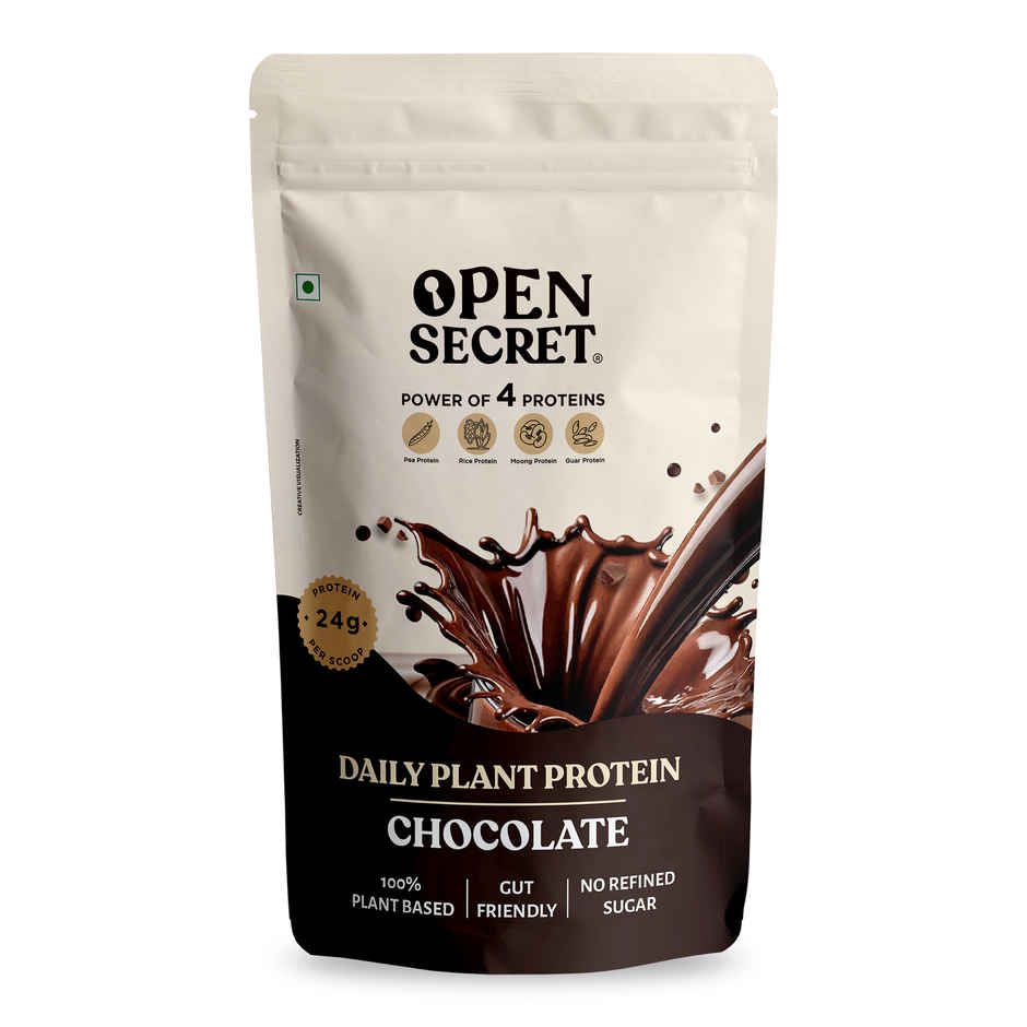 Open Secret Plant Protein | 24g Vegan Protein Per Scoop | Chocolate Flavour | No Refined Sugar Combo