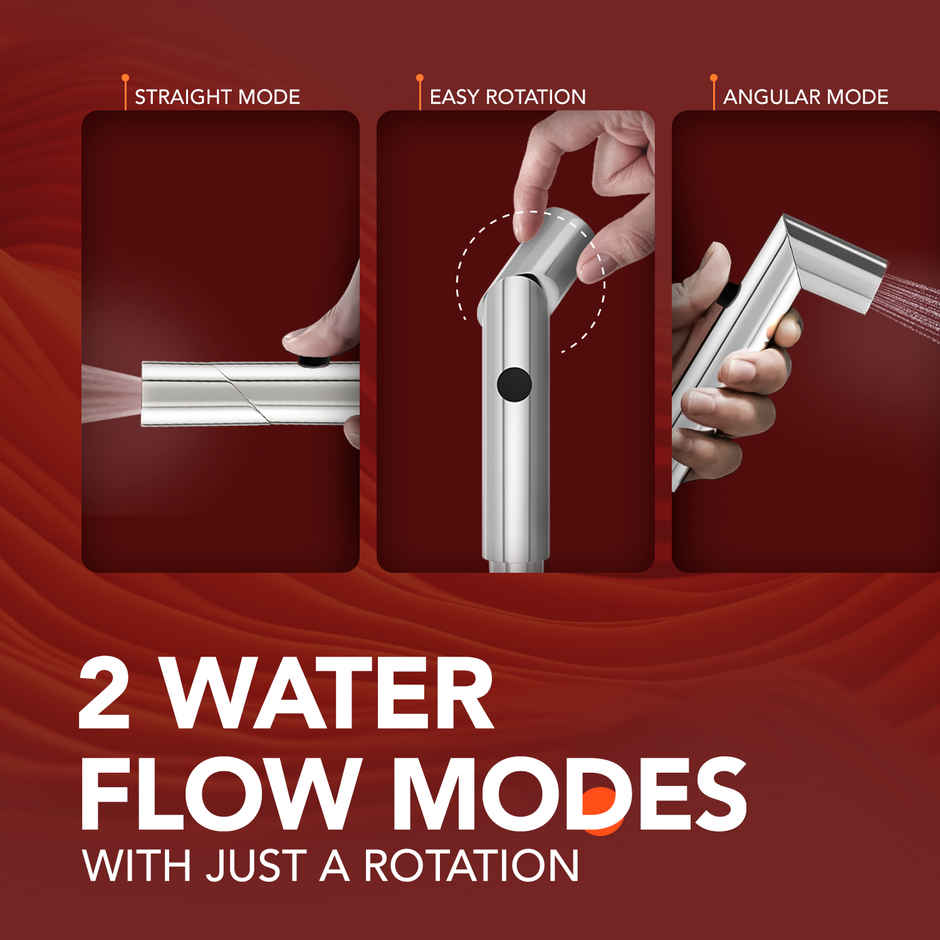 Lorazzo Duo Drift Health Faucet Jet Spray Set with 1-meter Hose Pipe | SS 304 | Wall Hook