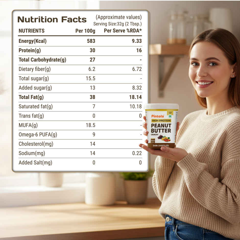 Pintola High Protein Dark Chocolate Peanut Butter - Crunchy