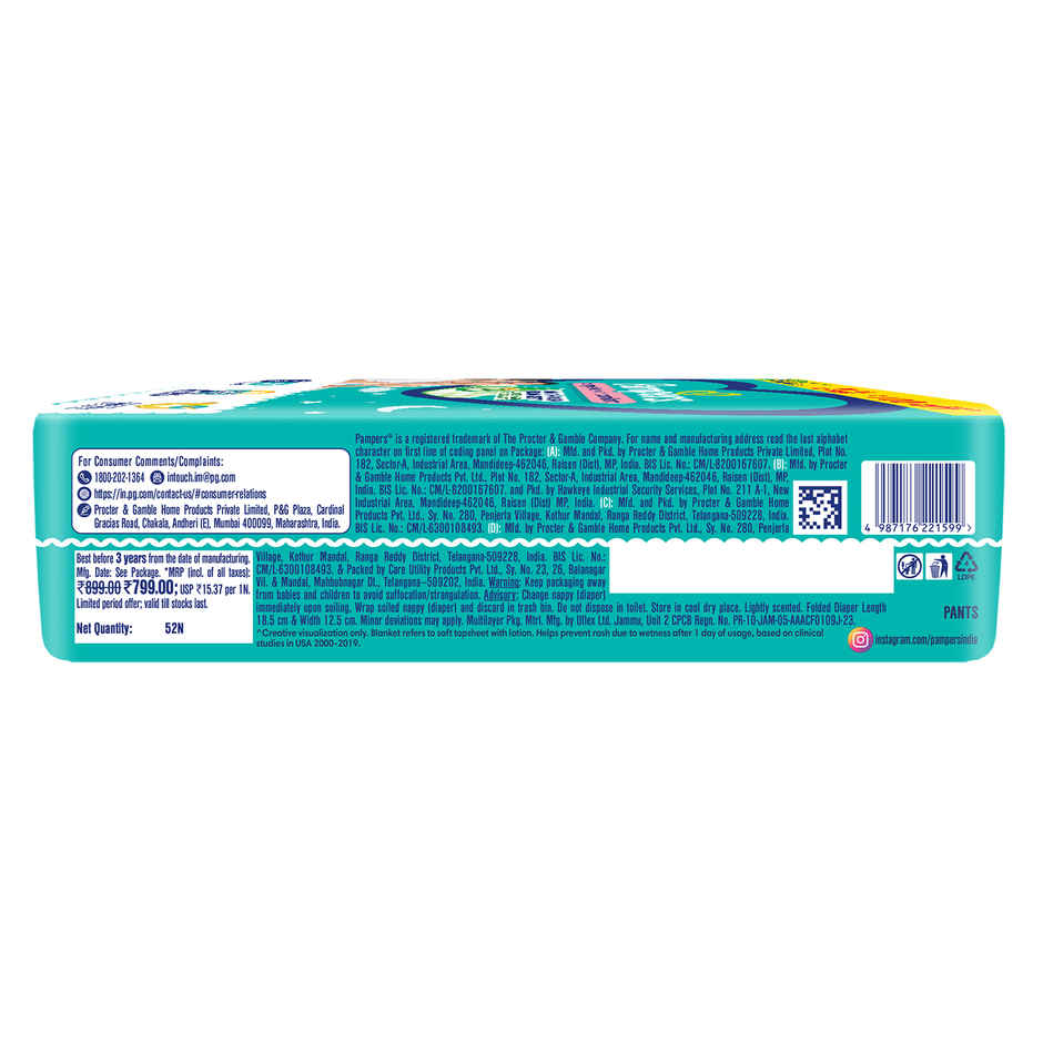 Pampers All Round Protection Baby Diapers | Pant Style | S | 52 pcs