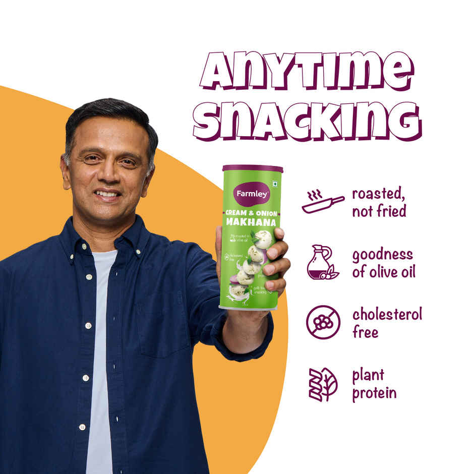 Farmley Cream & Onion  Makhana Roasted In Olive Oil Healthy Snacks