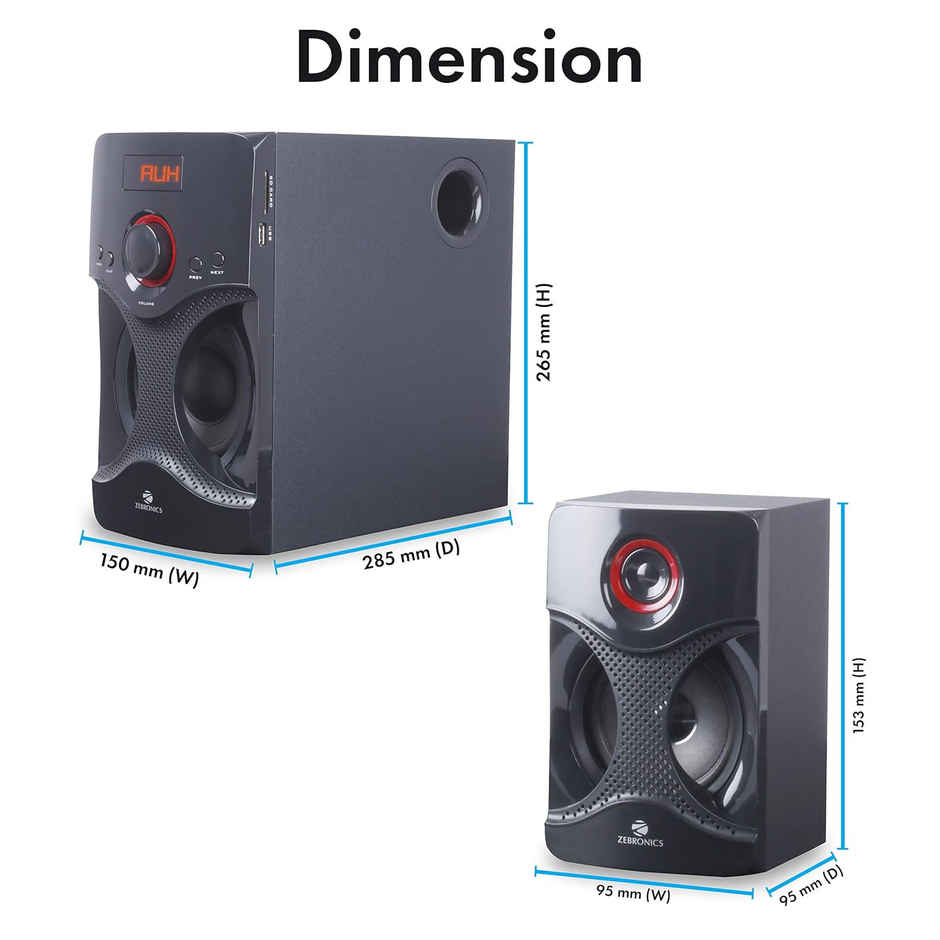 Zebronics BT4440RUCF 4.1, 60W, Multimedia Speaker, BT, USB, SD, AUX,10.92cm Front Firing Woofer