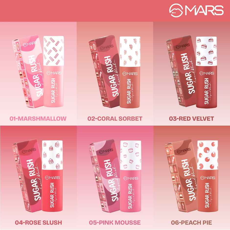 MARS Cosmetics Sugar Rush Liquid Blush (4.5ml) (06-PEACH PIE)