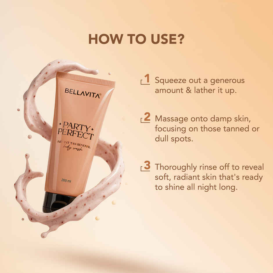 BELLAVITA Party Perfect 2-in-1 Body Wash| Instant Tan Removal | Instant Brightening