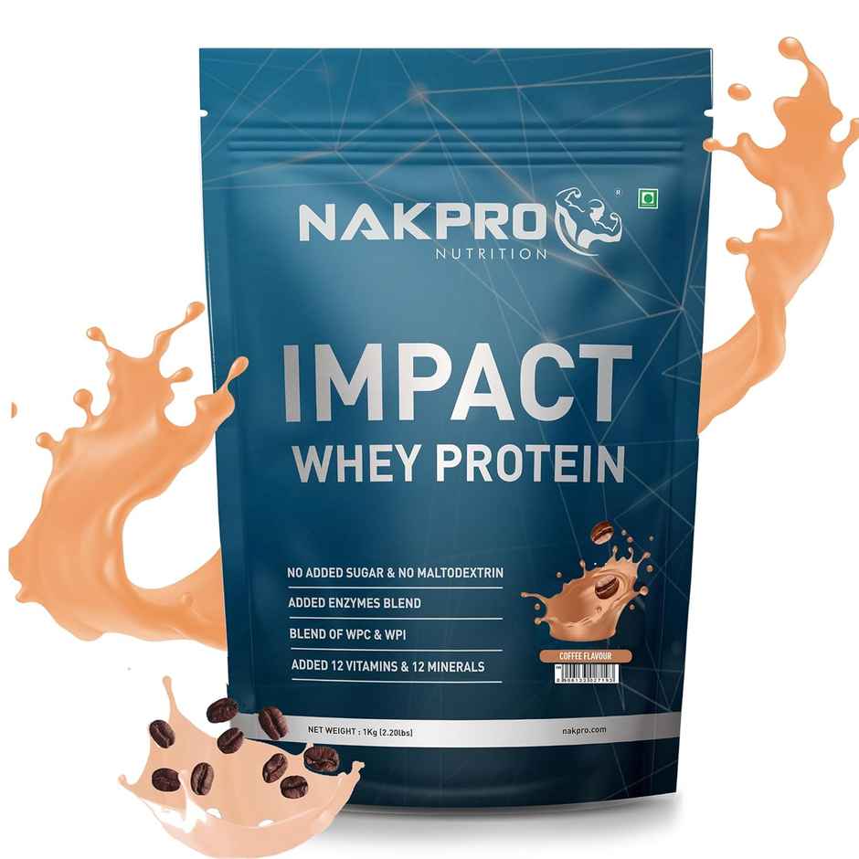 Nakpro Impact Whey Protein Genuinely Authentic Supplement Powder - Coffee Flavour