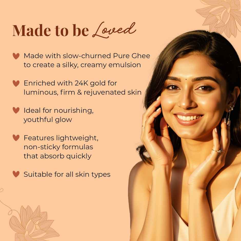 Justherbs Golden Nourish Gift Set | Gifts For Her | 24K Gold & Pure Ghee Ritual