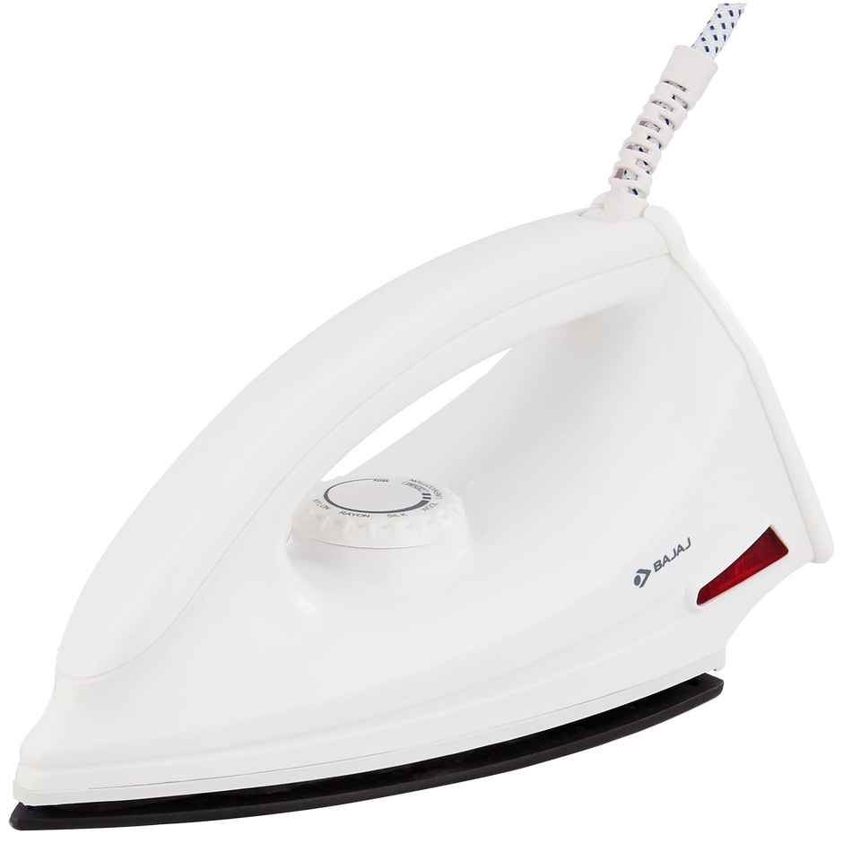 Bajaj Majesty DX-6 1000 Watts Dry Iron | Advance Soleplate And Anti-Bacterial German Coating Technology | Thermol Fuse Safety | Auto Shut-Off | Cool Touch Body - White