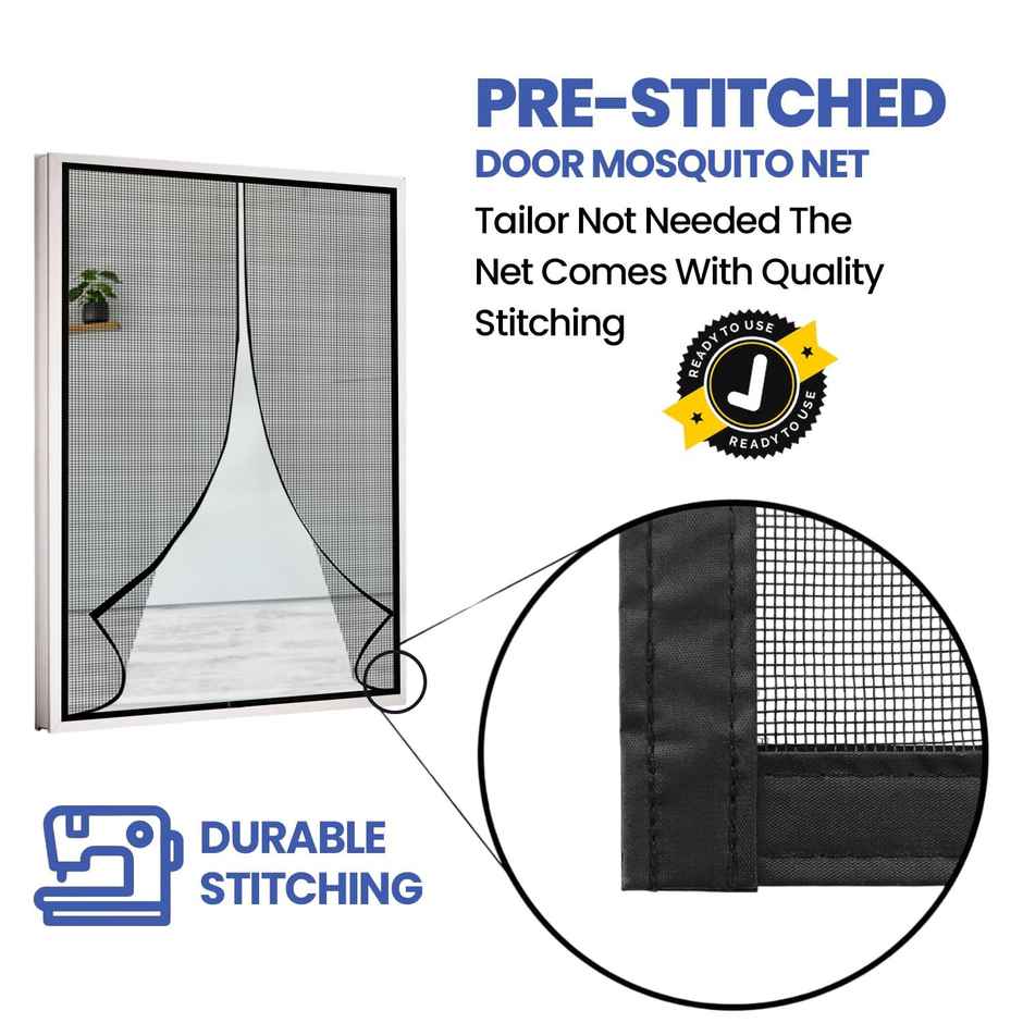 Mr. Right Magnetic Mosquito Net For Door | Black - 200 x 100 cm
