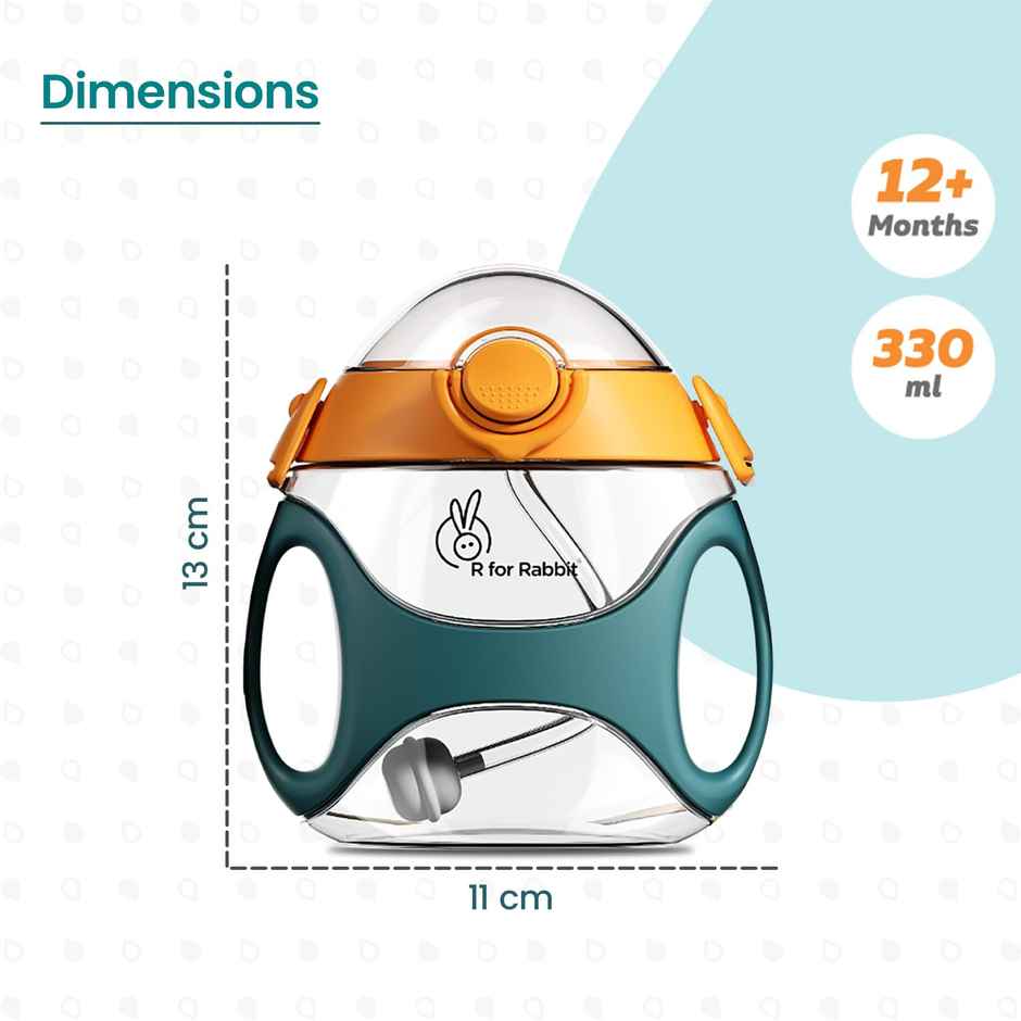 R for Rabbit Tritan Bumble 330 ml Baby Sipper Water Bottle Green