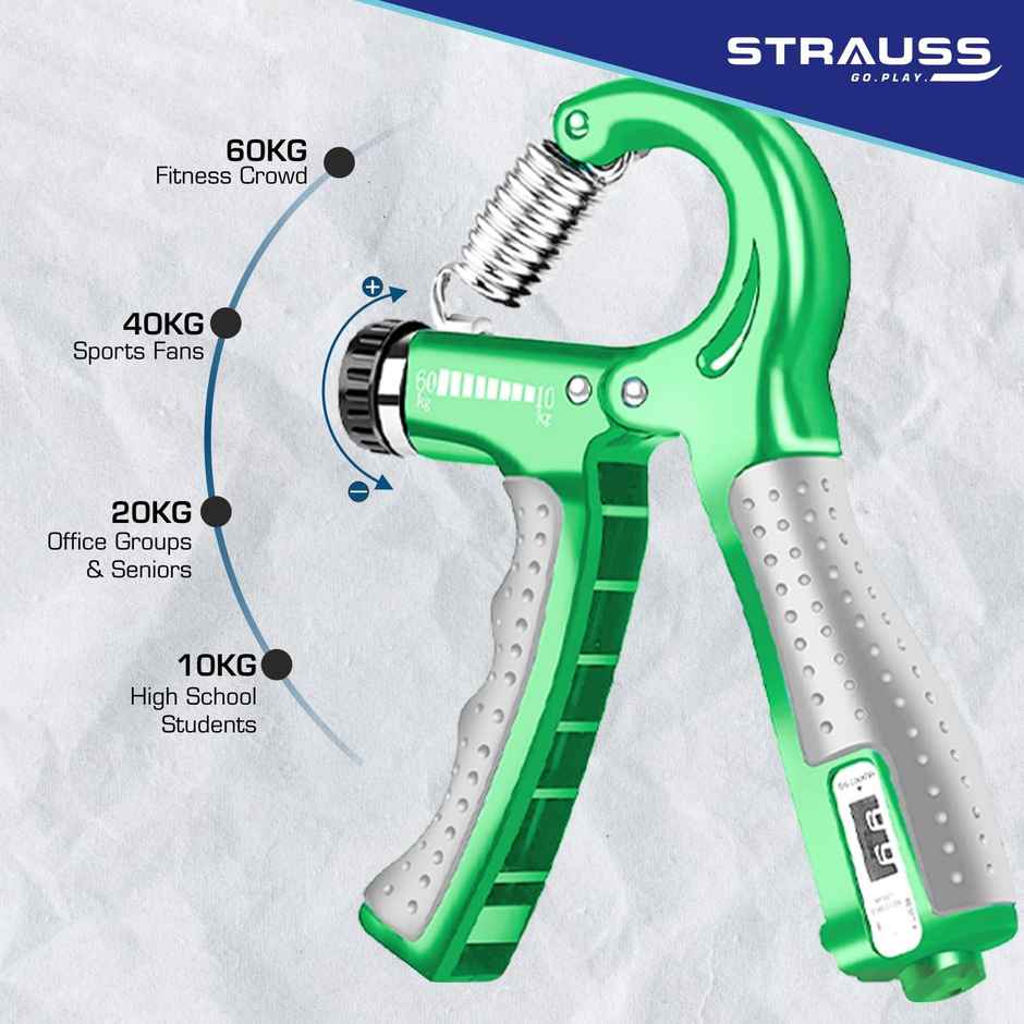 Strauss Adjustable Hand Grip with counter, Green