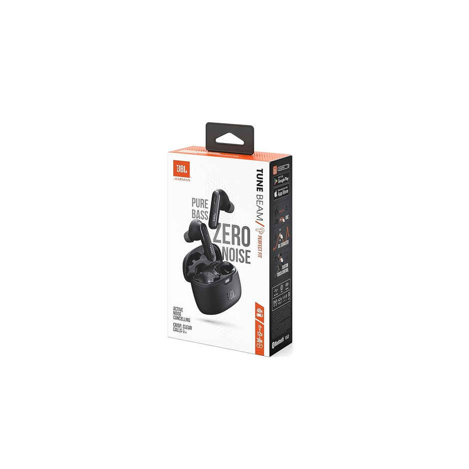 JBL Tune Beam In Ear Wireless TWS Earbuds With Mic, ANC Earbuds (Black)