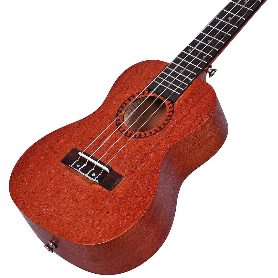 Kadence Concert Ukulele 23 Inch Cinnamon Brown, Fluorocarbon Strings, Matt Finish with Strap & Bag