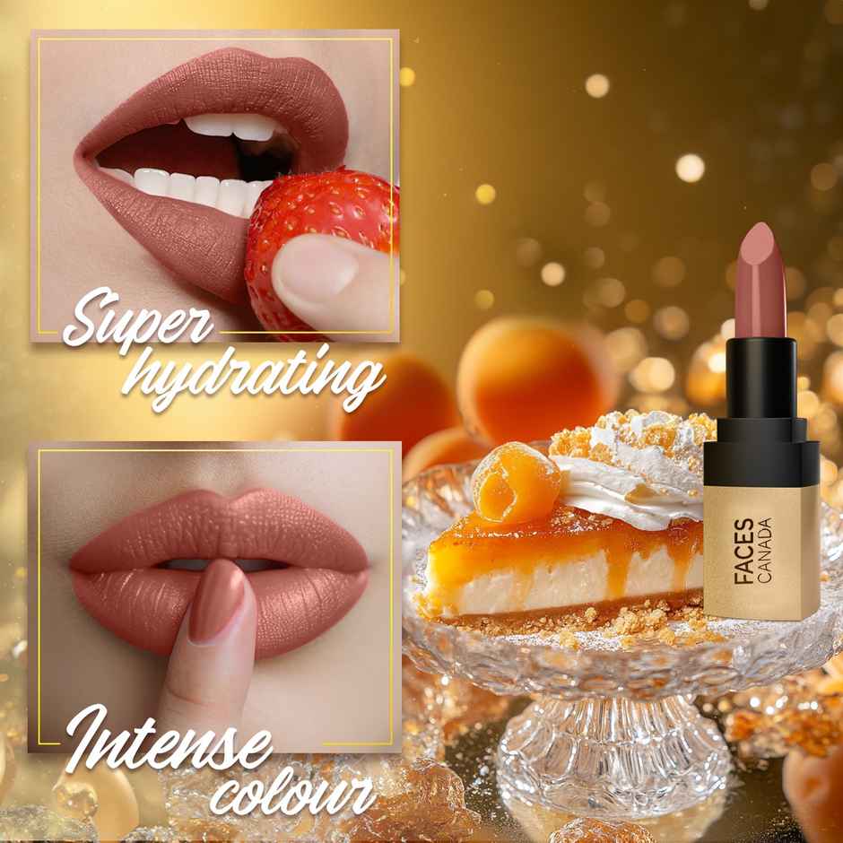 Faces Canada Comfy Matte Velvet Touch Lipstick - Apricot Jam 15, 4.2 g | 8Hr Stay | Intense Color