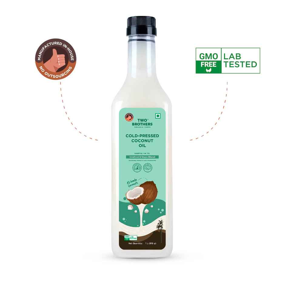 Two Brothers Coconut Wood Pressed Oil Single-filtered | Plastic bottle
