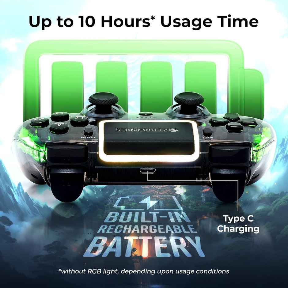 Zebronics Max Link Pro Wireless Controller | Hall Effect | 6 Axis Gyro | Analog Trigger | Touch Pad