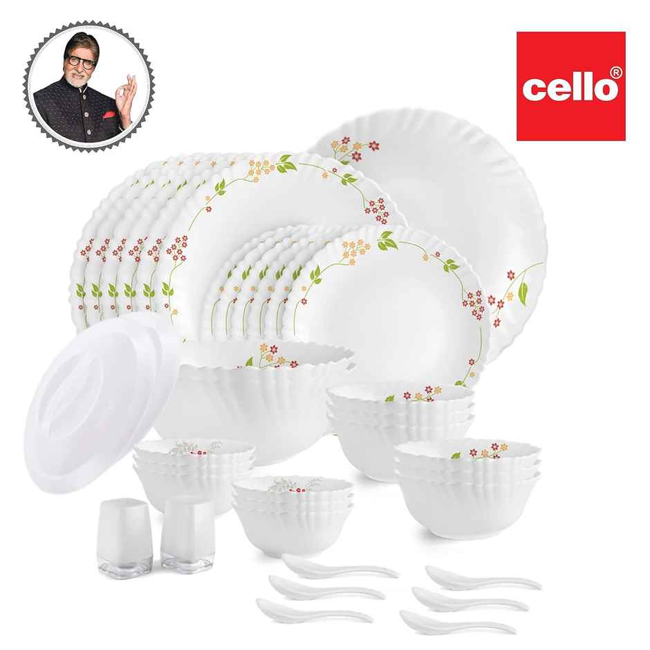 Cello Opalware Dazzle Series Secret Garden Dinner Set, 18 Units