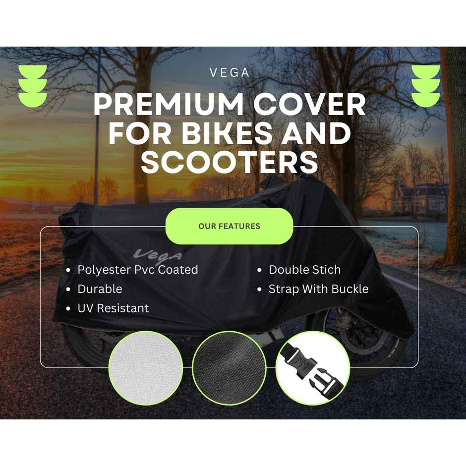 VEGA Universal Bike Cover UV Protection | Dustproof & Waterproof | PVC | Black | Bullet Bike