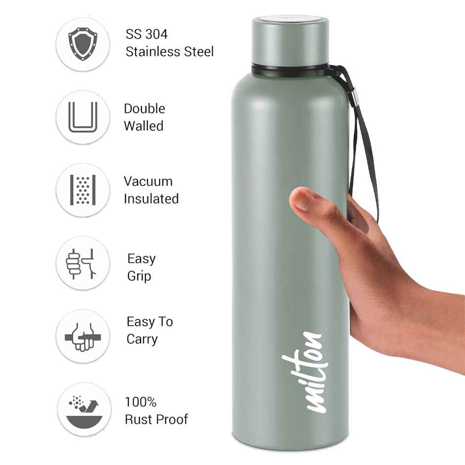 Milton Stainless Steel Aura 1 Thermosteel Bottle | Grey | 1.05 L