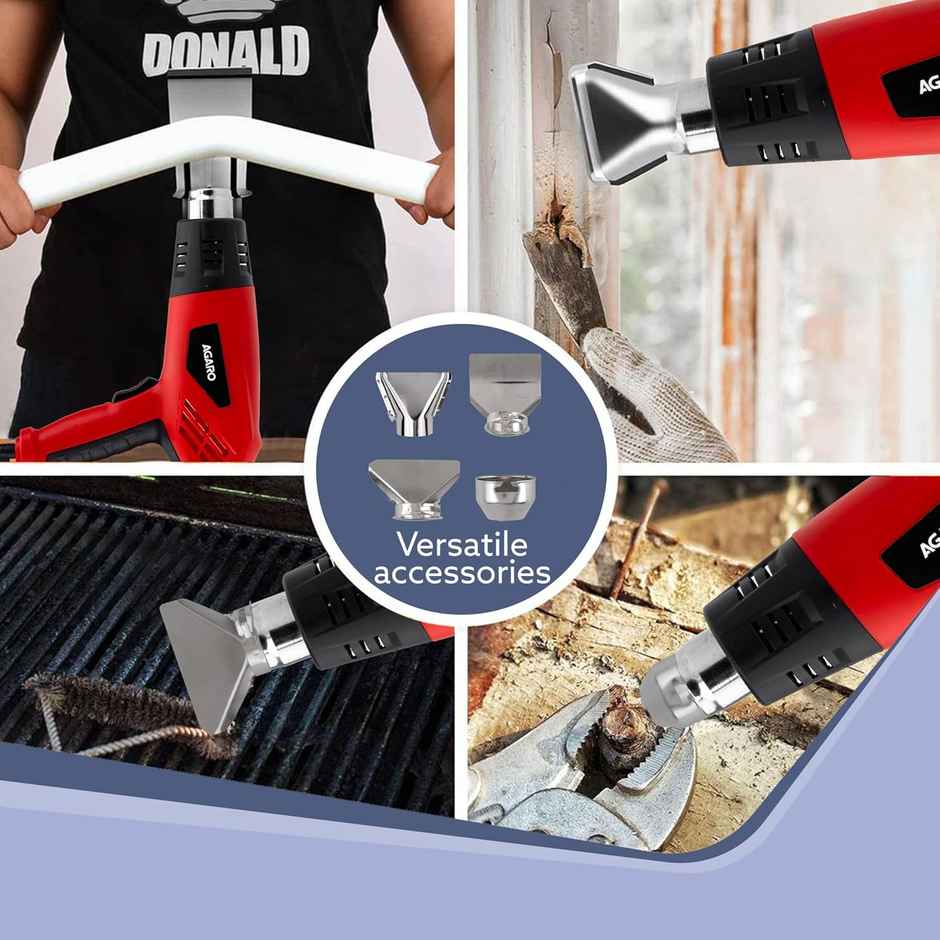 Agaro 2000W Heat Gun Hg2120, 4 Nozzle Attachments