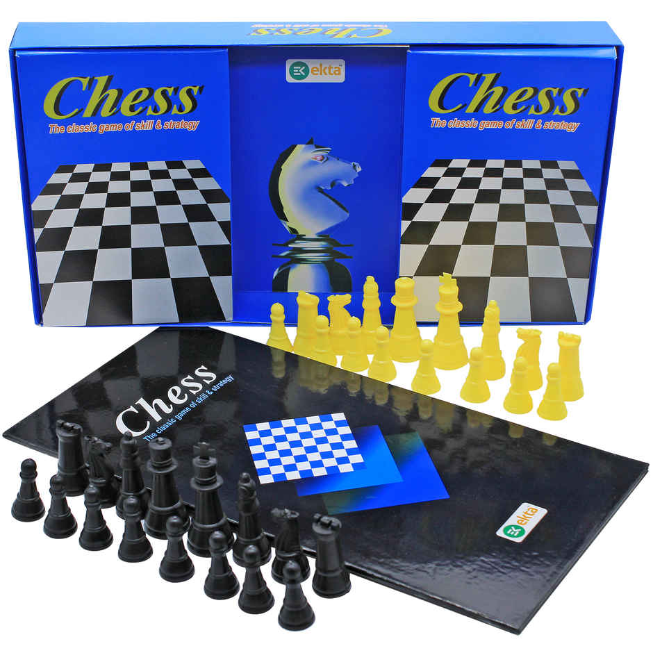 Ekta Chess Senior Game Set, Classic Game for All Ages with Durable Plastic Pieces