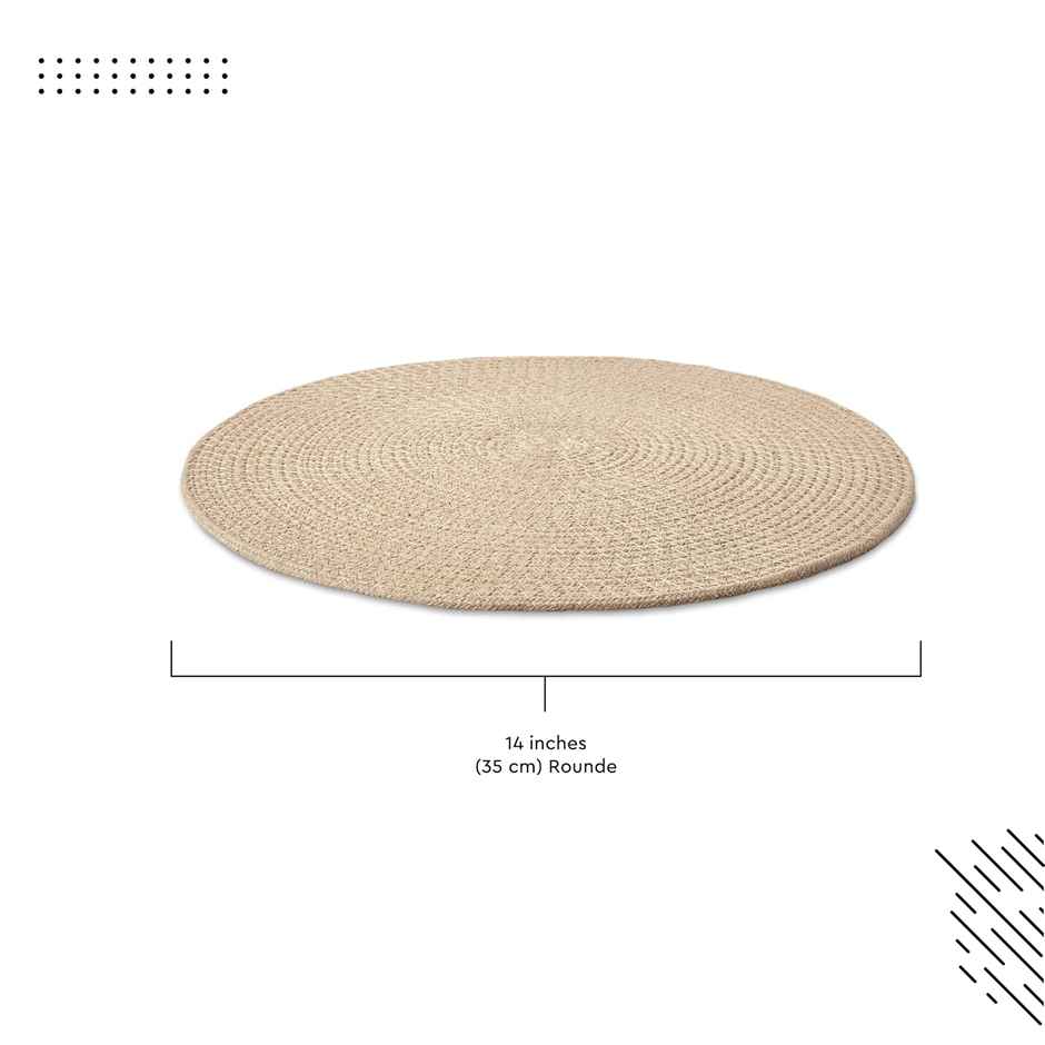 Encasa Xo Cotton Placemat Beige 35 Cm, Pack Of 2