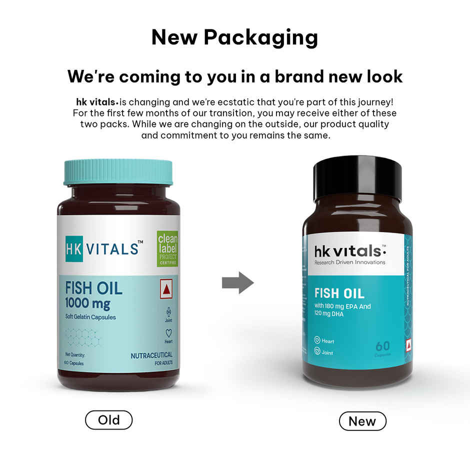 hk vitals Fish Oil (60 Capsules) For Men And Women