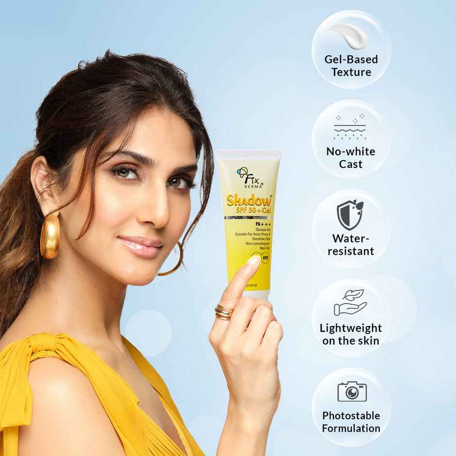 Fixderma Shadow Sunscreen SPF 50+ Gel Sunscreen For Oily Skin Sun Screen Protector SPF 50