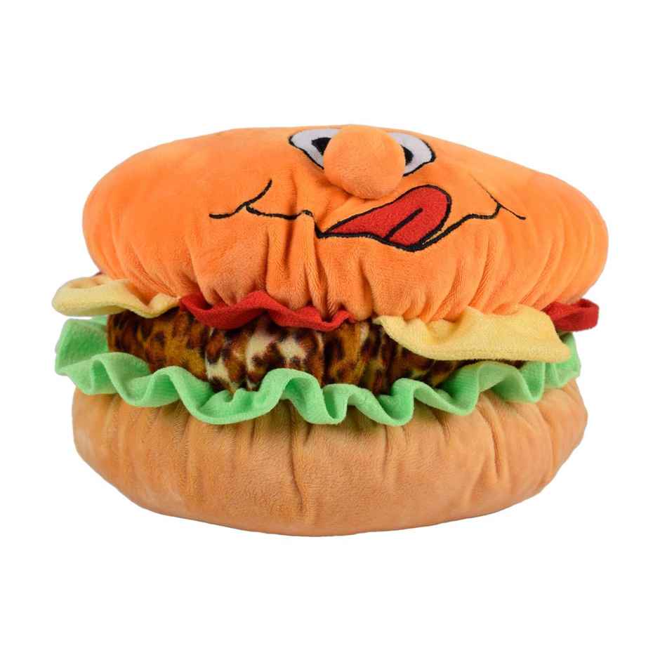Dearjoy Cute Burger Soft Toy And Pillow Orange - Length 32Cm