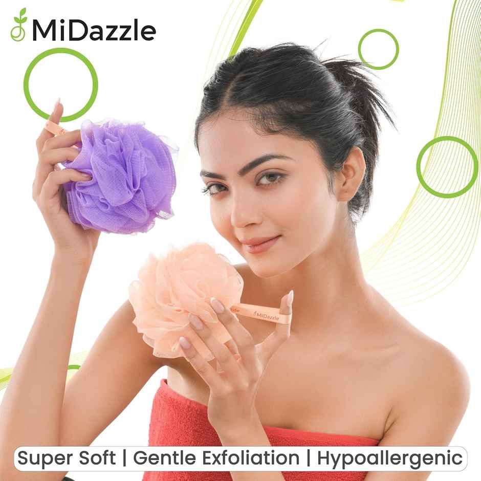Midazzle Medium Bathing Loofah Sponge Exfoliator Scrubber | Assorted