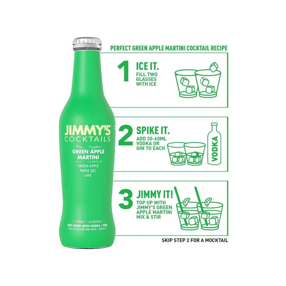 Jimmy's Cocktails Green Apple Martini Cocktail Mixer Combo  