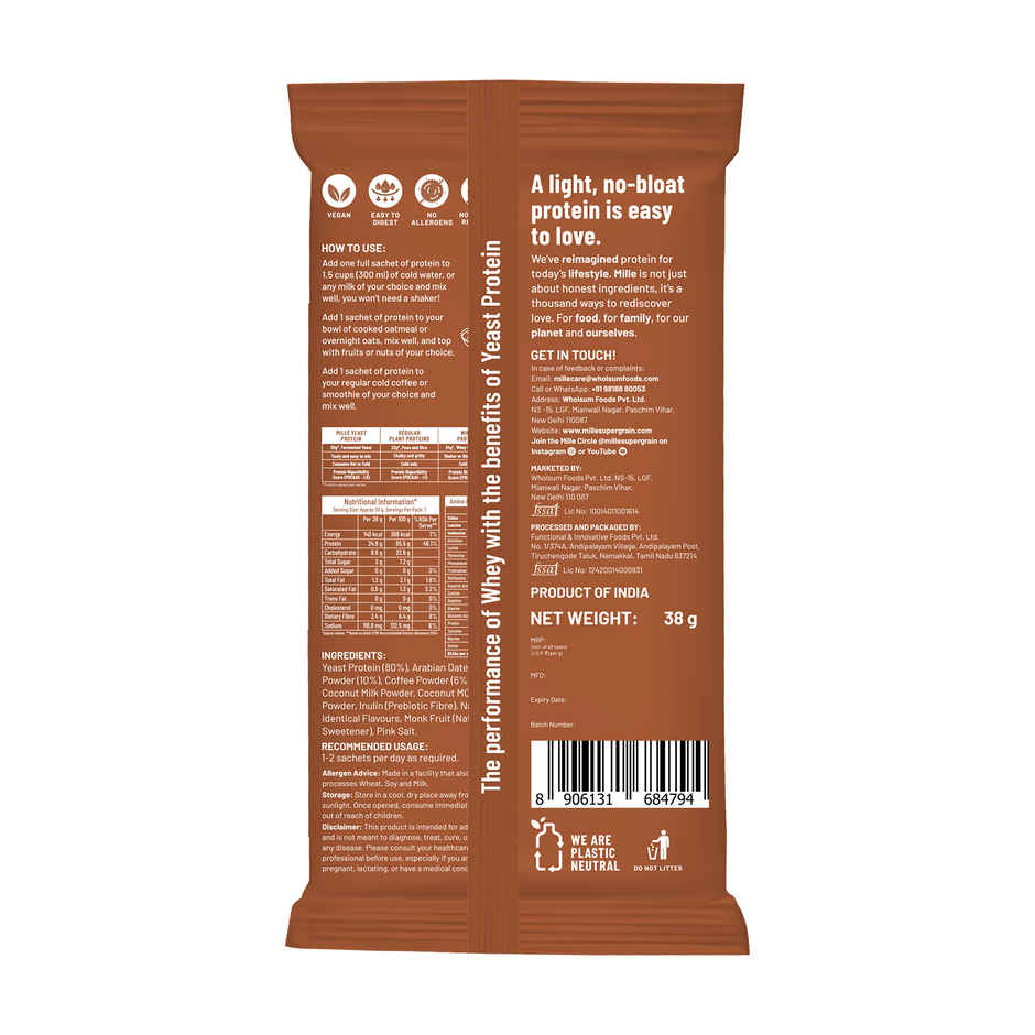 Mille Coffee Hazelnut Yeast Protein