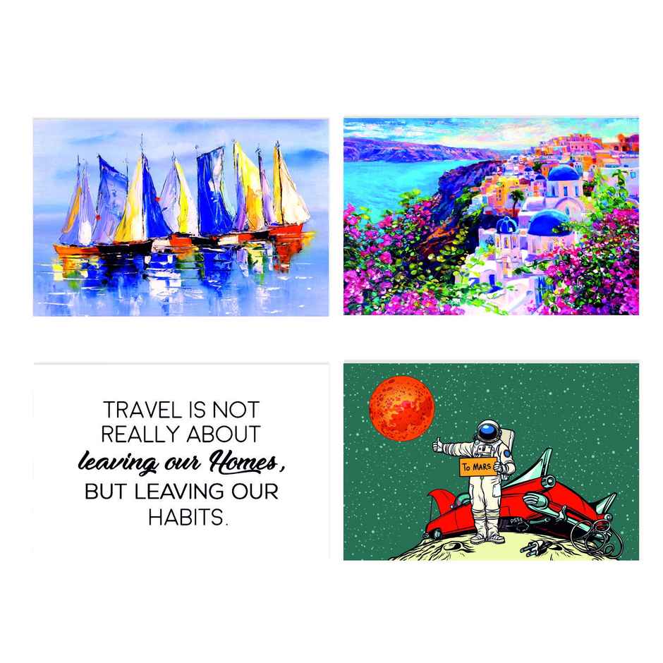 Paper Plane Design Travel Theme Wall Posters | Set of 10 | (12 Inch x 18 Inch) D4