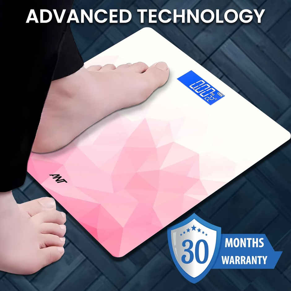 Ant Flora Ruby Digital Bathroom Scale For Body Weight Highly Accurate Body Weighing Machine | Ruby