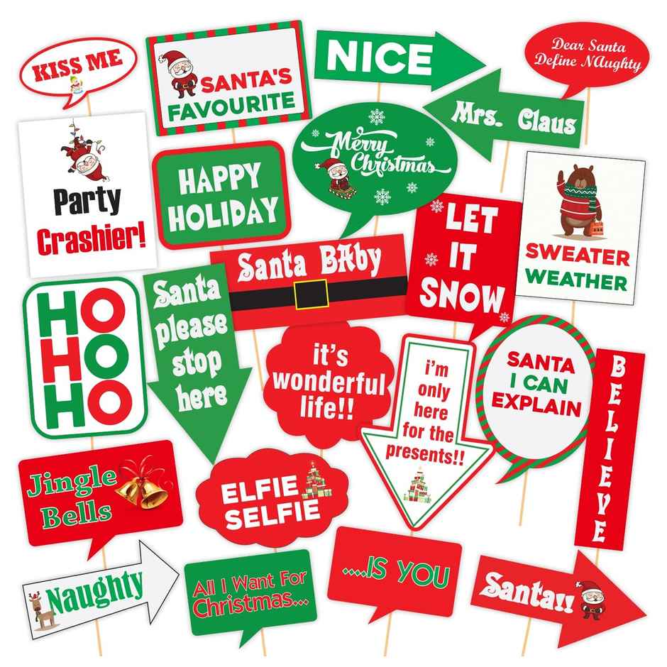 Christmas Party Photo Booth Props Kit | Fun & Vibrant Party Pictures | Party Propz