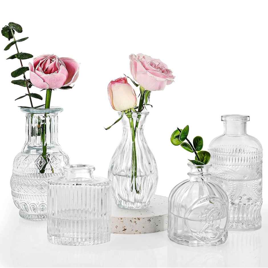TIED RIBBONS Glass Vase Set | Transparent